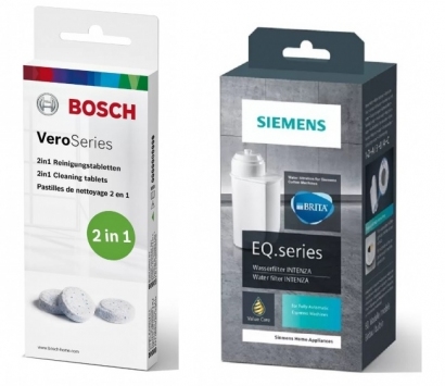 Filtr wody BRITA + Tabletki do odkamieniania ekspresu Bosch Siemens TZ70003 TCZ8001A